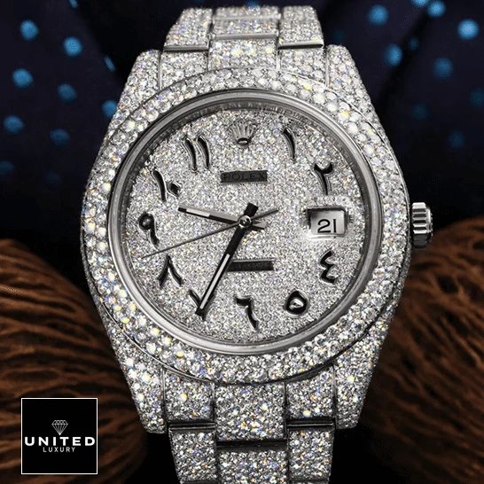 Rolex Datejust 126300 Rolex Datejust 116300 Arabic Numerial Dial Iced Out Replica