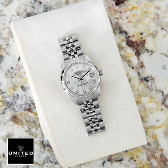 Rolex Datejust 178344 Diamond Bezel Exact Replica 1:1 ladies datejust 31mm replica1 Rolex Datejust 178344 Steel & White Gold Mother Pearl Diamond Dial Replica