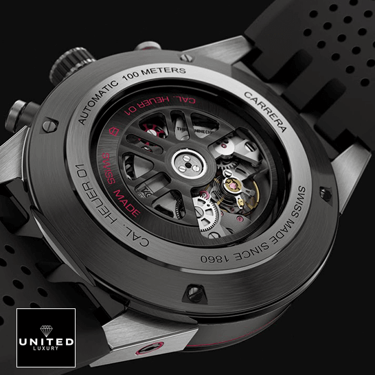 TAG Heuer Carrera 01 CAR2A91.FT6071 Tag Heuer Cal Heuer 01 Automatıc 100 Meters Black Case Replica black background