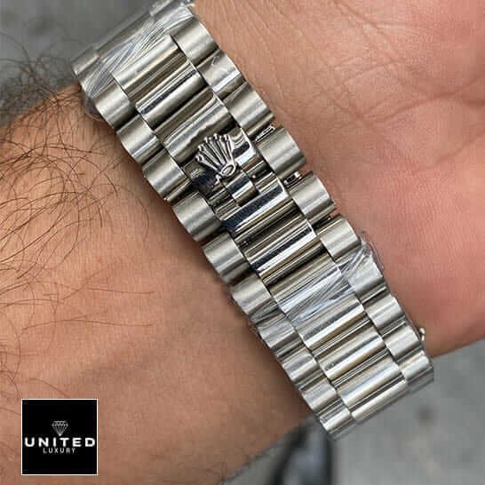 Rolex Day-Date Rolex Day Date II Presidential 218239 Silver Jubilee Bracelet on the Rolex logo Replica