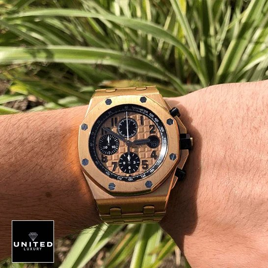 Audemars Piguet Royal Oak 15500OR Audemars Piguet Royal Oak Rose Gold Dial Replica grass background