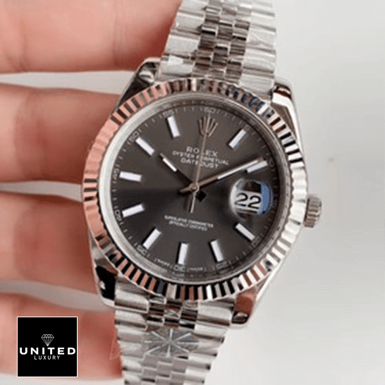 Rolex Datejust 126334-0014 Ultimate Clone Quality Rolex Datejust 126334 Replica Grey Dial Jubilee Bracelet