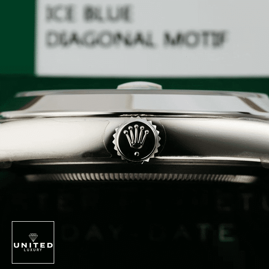 Rolex Day-Date 228206 Rolex Day-Date 228206 Silver Crown Pusher Right Side Replica