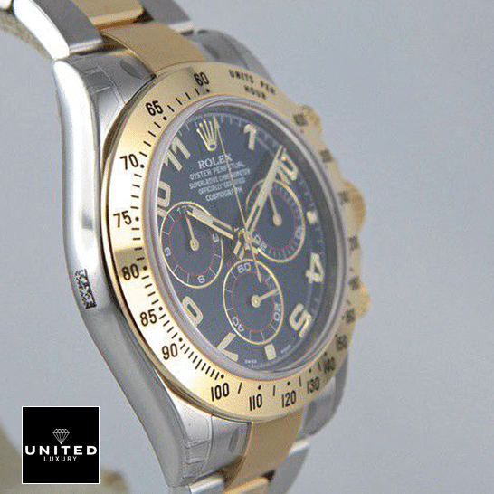 Rolex Daytona Rolex Daytona 116508-0004 Stainless Steel Case & Gold Bezel Replica Left Side