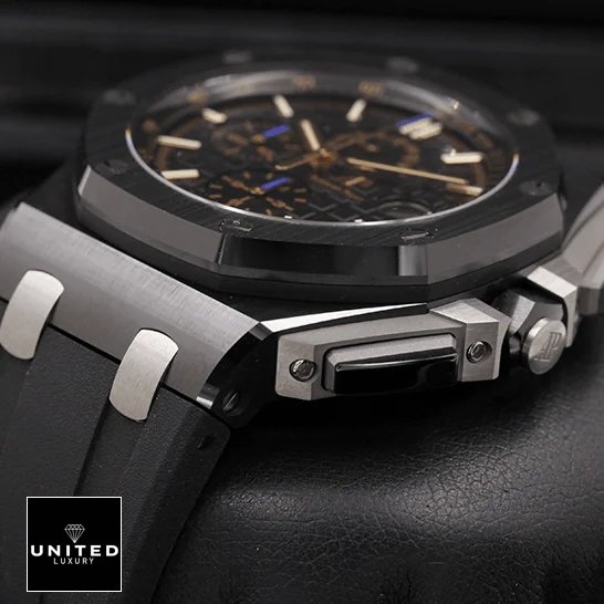 AP Royal Oak Offshore 26405CE.OO.A002CA.02 Audemars Piguet 26405CE.OO_.A002CA.02 Royal Oak Black Dial Replica black background