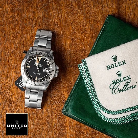 Rolex Explorer II 1655 Rolex Explorer II 1655 (Antique) WARO025 Oyster Bracelet Replica on the table