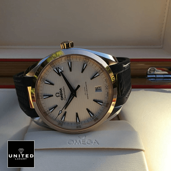 Omega Seamaster Aqua Terra 220.22.41.21.02.001 Supreme Replica Edition omega seamaster 220.22.41.21.02.001 replica tiltedleft Omega Seamaster White Dial Crown Replica in the omega box