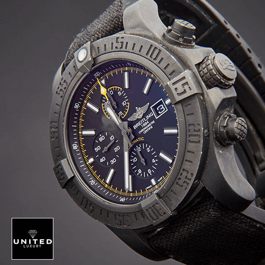 Breitling Super Avenger II M133711A/BF30 Breitling Super Avenger M133711ABF30 Black Bezel Replica side view
