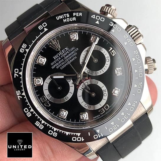 Rolex Daytona Cosmograph 116519LN Rolex Daytona Oysterflex 116519LN Black Bezel Stainless Steel Case Replica