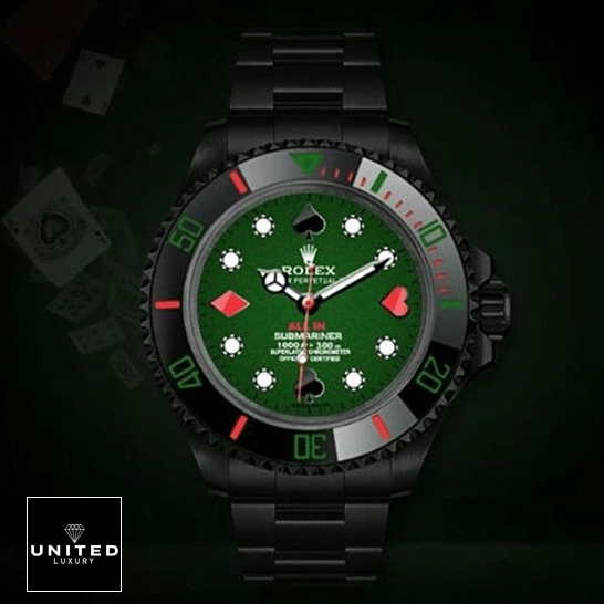 Rolex Submariner 114060 Rolex 114060 Submariner Poker Green Dial Replica poker card background