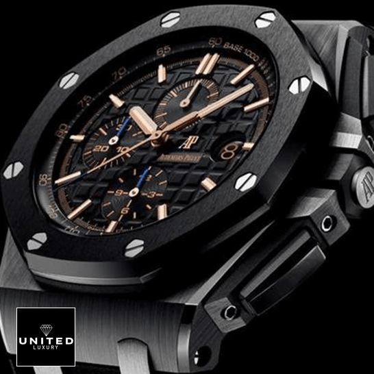 AP Royal Oak Offshore 26405CE.OO.A002CA.02 AP Royal Oak 26405CE.OO_.A002CA.02 Black Bezel Replica crown / push button