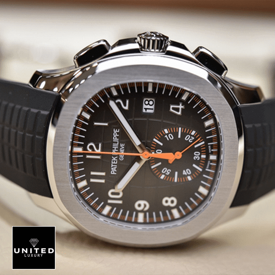 Patek Philippe Aquanaut Chronograph 5968A-001 Perfect Clone Edition patek philippe aquanaut Patek Philippe Geneve Aquanaut Black Dial Steel Bezel Replica side view