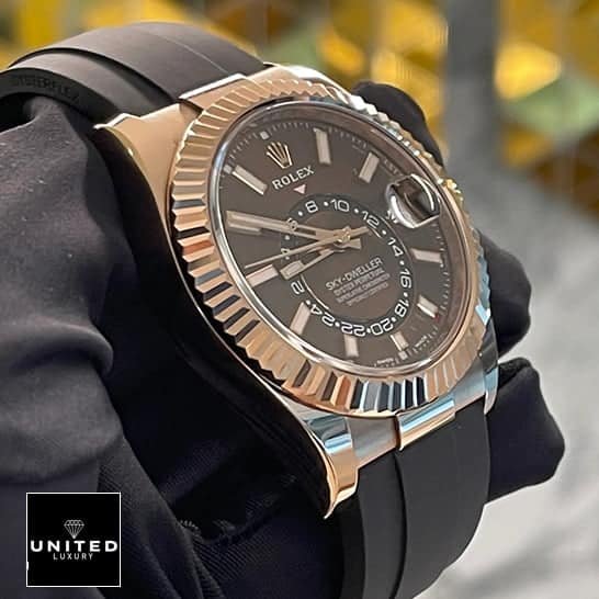 Rolex Sky-Dweller 326235 Rolex Sky-Dweller Chocolate 326235 Fluted Bezel Replica