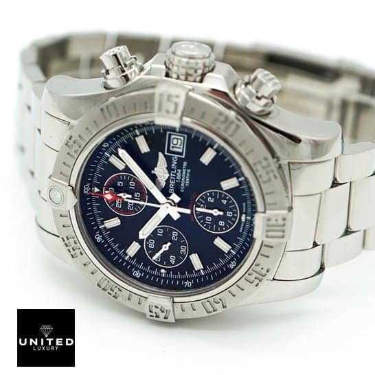 Breitling Super Avenger II A13370 Breitling Super Avanger A11370 Replica Blue Dial Crown Pusher