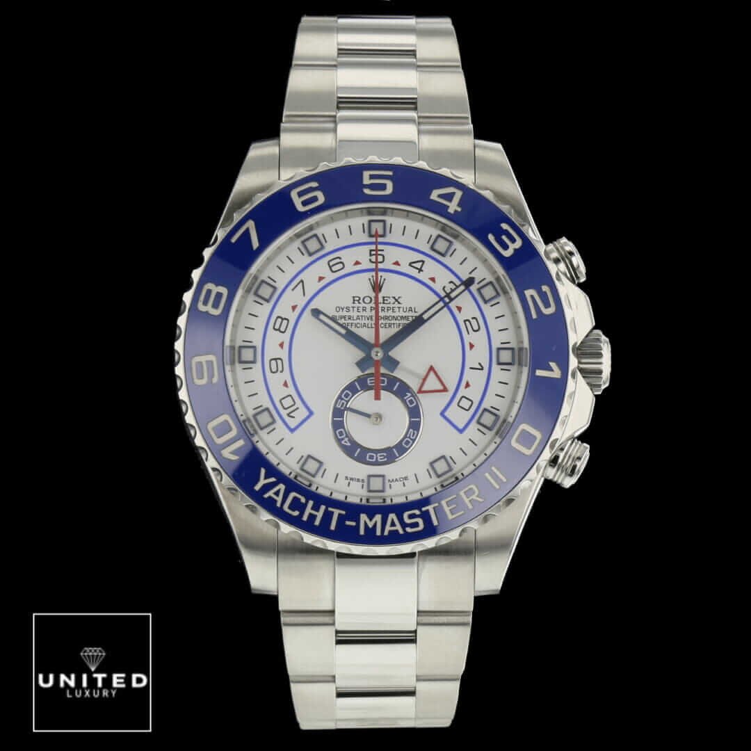 Rolex Yacht Master II Stainless Steel Oyster Bracelet Replica black background