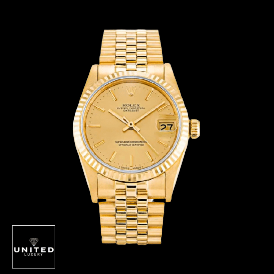Rolex Datejust Rolex Datejust 6824 Yellow Gold Dial Replica Black Background
