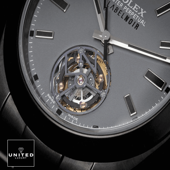 Rolex Milgauss 116400 Rolex Label Noir Grey Tourbillon Dial Replica close view