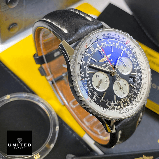 Breitling Navitimer B01 Chronograph 46 AB0127211B1X1 Breitling Navitimer Black Chronograph Black Dial Replica on the stand