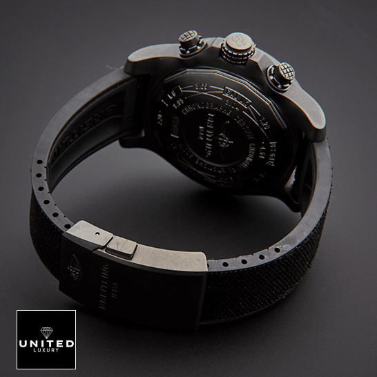 Breitling Super Avenger II M133711A/BF30 Breitling M133711ABF30 Super Avenger Black Buckle Bracelet Replica grey backgorund