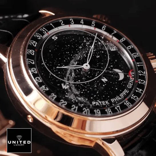 Patek Philippe Grand Complications 6102R-001 Patek Philippe Celestial Rose Gold Bezel Black Dial Replica front view