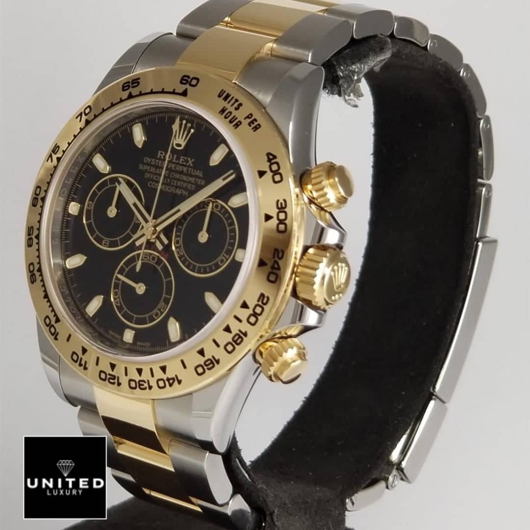 Rolex Daytona 116523 Rolex Daytona Gold & Steel Black 116503 Replica Gold Button & Crown Pusher