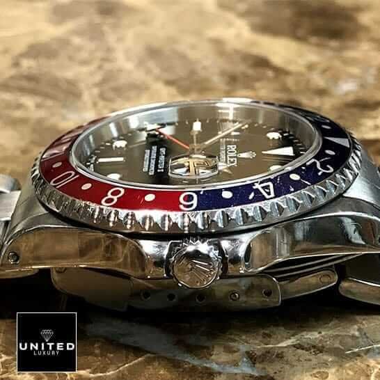 Rolex GMT-Master II 16710 Rolex Submariner GMT-Master II 16710 Blue & Red Bezel Replica Silver Crown Pusher